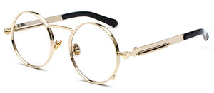Peekaboo vintage steampunk glasses round men gold retro round circle metal frame eyeglasses frame for women unisex