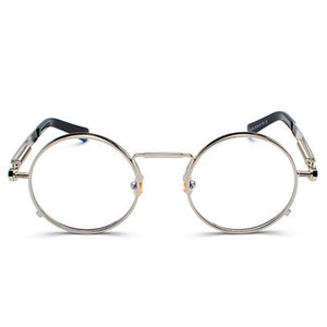 Peekaboo vintage steampunk glasses round men gold retro round circle metal frame eyeglasses frame for women unisex