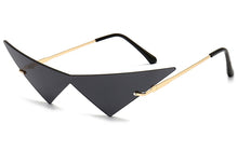 Load image into Gallery viewer, Peekaboo vintage sunglasses women rimless big metal gold male one piece female sun glasses cat eye green purple 202 summer party