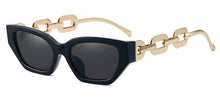 Load image into Gallery viewer, Peekaboo vintage sunglasses women square chain ladies sun glasses cat eye uv400 gold black 2023 female accessories