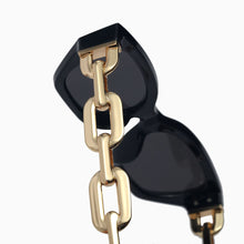 Load image into Gallery viewer, Peekaboo vintage sunglasses women square chain ladies sun glasses cat eye uv400 gold black 2023 female accessories