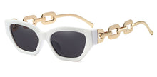 Load image into Gallery viewer, Peekaboo vintage sunglasses women square chain ladies sun glasses cat eye uv400 gold black 2023 female accessories
