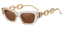 Load image into Gallery viewer, Peekaboo vintage sunglasses women square chain ladies sun glasses cat eye uv400 gold black 2023 female accessories