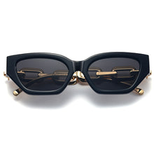 Load image into Gallery viewer, Peekaboo vintage sunglasses women square chain ladies sun glasses cat eye uv400 gold black 2023 female accessories