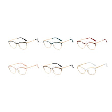 Carica l&#39;immagine nel visualizzatore di Gallery, Peekaboo women fashion glasses cat eye gold metal frame prescription eyeglasses female accessories pink green gift items