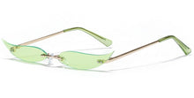 Load image into Gallery viewer, Peekaboo women gold metal sunglasses frameless narrow party accessories rimless 2023 ladies sun glasses cat eye green red sexy