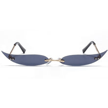Load image into Gallery viewer, Peekaboo women gold metal sunglasses frameless narrow party accessories rimless 2023 ladies sun glasses cat eye green red sexy
