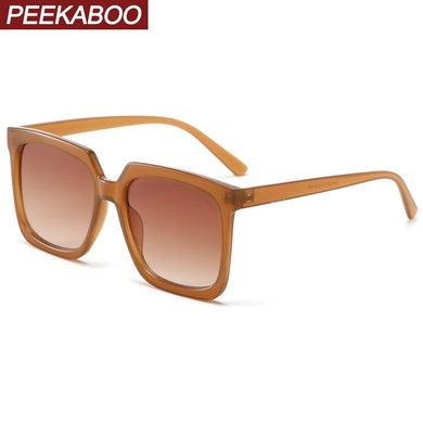 Peekaboo women korean style big frame sunglasses leopard brown men ladies sun glasses uv400 accessories female 2023 trendy