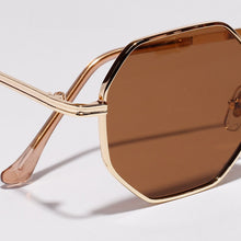 Carica l'immagine nel visualizzatore di Gallery, Peekaboo women vintage sunglasses men metal gold green brown 2022 male octagonal sun glasses for ladies polygon uv400