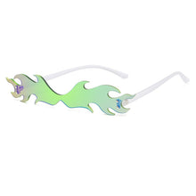 Carica l'immagine nel visualizzatore di Gallery, Personality Fire Flame Sunglasses Men Women  Brand Small Frame Colorful Rimless Sun Glasses Eyewear Female Shades UV400