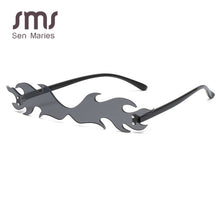 Carica l'immagine nel visualizzatore di Gallery, Personality Fire Flame Sunglasses Men Women  Brand Small Frame Colorful Rimless Sun Glasses Eyewear Female Shades UV400