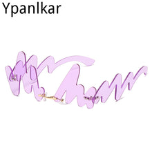 Load image into Gallery viewer, Personality Funny N Shaped Wave No Frame Sunglasses Women 2023  Brand Party Prom Sun Glasses Ladies Irregular Ocean Shades