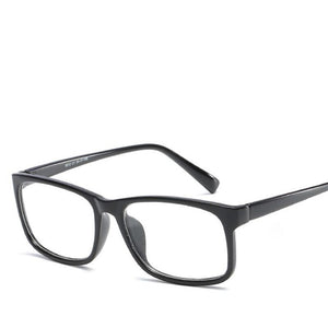 Personality Square Optical Glasses Women Men PC Clear Mirror Prescription Eyeglasses Black Frame Red Leg Y8012