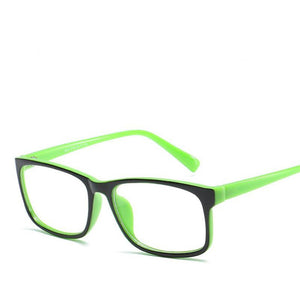 Personality Square Optical Glasses Women Men PC Clear Mirror Prescription Eyeglasses Black Frame Red Leg Y8012