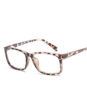 Personality Square Optical Glasses Women Men PC Clear Mirror Prescription Eyeglasses Black Frame Red Leg Y8012
