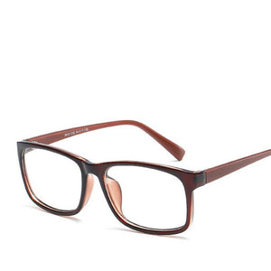 Personality Square Optical Glasses Women Men PC Clear Mirror Prescription Eyeglasses Black Frame Red Leg Y8012