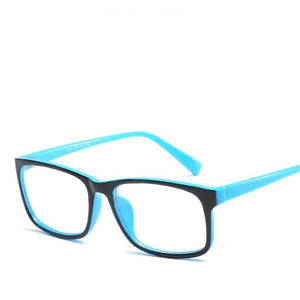 Personality Square Optical Glasses Women Men PC Clear Mirror Prescription Eyeglasses Black Frame Red Leg Y8012
