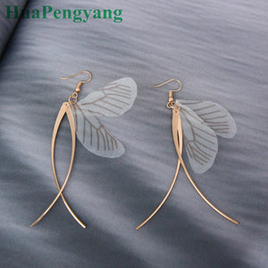 Personality Unique Hand-made Retro Senian Fairy Butterfly Wings Earrings Earrings Temperament Cross Female Earrings Wholesale