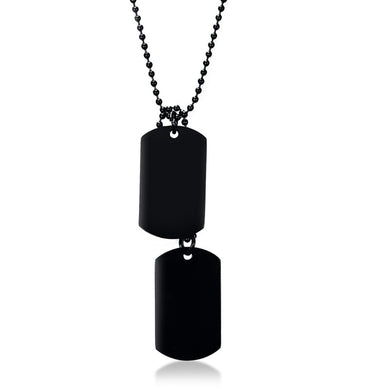 Personalized Black Gold Tone Double Dog Tag Pendant Necklace for Men Women Stainless Steel Male Jewelry with 24 Free Engraving