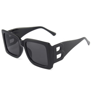 Personalized Modern Style Sunglasses Hollow B-Shaped Sunglasses Female Large Frame Square GlassesOculos Sol Feminino