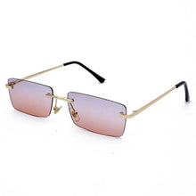 Load image into Gallery viewer, Personalized rectangular ladies sunglasses retro designer men&#39;s sunglasses frameless square polarized woman gradient glass UV400
