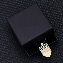 Carica l&#39;immagine nel visualizzatore di Gallery, Personalized shield pendant necklace for men Dad gift choice love dad leather necklace customized stainless steel jewelry