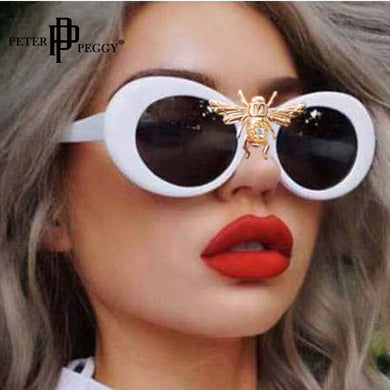 Peterpeggy  Classic Clout Goggle Kurt Cobain Glasses Oval Ladies Sunglasses Vintage Retro Sun Glasses Women's Uv400 Gafas De Sol