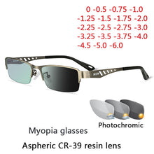 Load image into Gallery viewer, Pochromic Eye Glasses Men Women Myopia Eyeglasses Finished Glasses Students Short Sight Eyewear 0 -0.5 -1 -1.25 -1.5 -1.75 -2