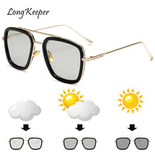 Load image into Gallery viewer, Photochromic Sunglasses Men Brand Design Tony Stark Iron Man Sun Glasses Women Square Change Color Punk Driving UV400 Goggles