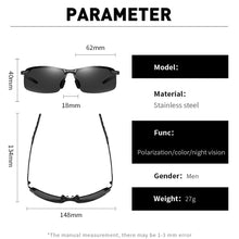Load image into Gallery viewer, Photochromic Sunglasses Men Polarized Driving Chameleon Glasses Male Change Color Sun Glasses Day Night Vision Driver&#39;s Eyewear