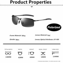 Carica l&#39;immagine nel visualizzatore di Gallery, Photochromic Sunglasses Men Polarized Driving Chameleon Glasses Male Change Color Sun Glasses Day Night Vision Driver&#39;s Eyewear
