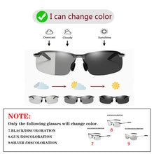 Load image into Gallery viewer, Photochromic Sunglasses Men Polarized Driving Chameleon Glasses Male Change Color Sun Glasses Day Night Vision Driver&#39;s Eyewear