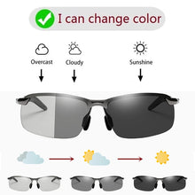 Carica l&#39;immagine nel visualizzatore di Gallery, Photochromic Sunglasses Men Polarized Driving Chameleon Glasses Male Change Color Sun Glasses Day Night Vision Driver&#39;s Eyewear