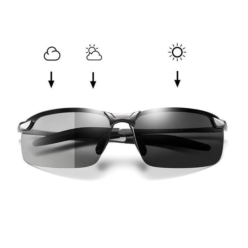 Photochromic Sunglasses Men Polarized Driving Chameleon Glasses Male Change Color Sun Glasses Day Night Vision Driver's
