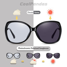 Load image into Gallery viewer, Photochromic Sunglasses Women Polarized Chameleon Glasses  Cat Eye Vintage Oversized Sun Glasses Female gafas de sol mujer