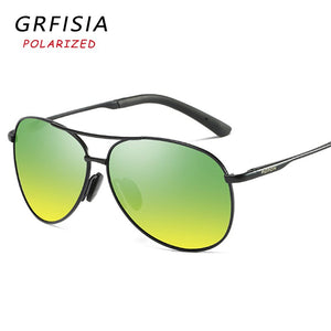 Pilot Night Vision Polarized Sunglasses Men Women Anti High Beam Driving At Night Sun Glasses Lightweight Alloy Frame Goggles CE
