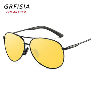 Pilot Night Vision Polarized Sunglasses Men Women Anti High Beam Driving At Night Sun Glasses Lightweight Alloy Frame Goggles CE