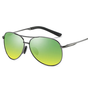 Pilot Night Vision Polarized Sunglasses Men Women Anti High Beam Driving At Night Sun Glasses Lightweight Alloy Frame Goggles CE