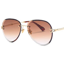 Load image into Gallery viewer, Pilot Rimless Sunglasses Women ocean Lens Designer Sun Glasses Gradient Shades Ladies Frameless Metal Eyeglasses UV400