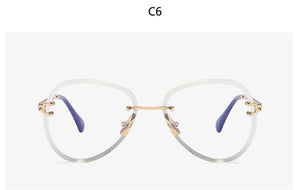 Pilot Rimless Sunglasses Women ocean Lens Designer Sun Glasses Gradient Shades Ladies Frameless Metal Eyeglasses UV400