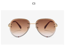 Load image into Gallery viewer, Pilot Rimless Sunglasses Women ocean Lens Designer Sun Glasses Gradient Shades Ladies Frameless Metal Eyeglasses UV400