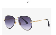 Load image into Gallery viewer, Pilot Rimless Sunglasses Women ocean Lens Designer Sun Glasses Gradient Shades Ladies Frameless Metal Eyeglasses UV400