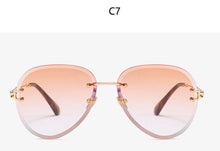 Load image into Gallery viewer, Pilot Rimless Sunglasses Women ocean Lens Designer Sun Glasses Gradient Shades Ladies Frameless Metal Eyeglasses UV400