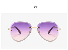 Load image into Gallery viewer, Pilot Rimless Sunglasses Women ocean Lens Designer Sun Glasses Gradient Shades Ladies Frameless Metal Eyeglasses UV400