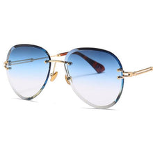 Load image into Gallery viewer, Pilot Rimless Sunglasses Women ocean Lens Designer Sun Glasses Gradient Shades Ladies Frameless Metal Eyeglasses UV400
