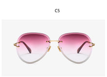 Load image into Gallery viewer, Pilot Rimless Sunglasses Women ocean Lens Designer Sun Glasses Gradient Shades Ladies Frameless Metal Eyeglasses UV400