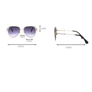 Pilot Rimless Sunglasses Women ocean Lens Designer Sun Glasses Gradient Shades Ladies Frameless Metal Eyeglasses UV400