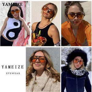 Pilot Sunglasses Men Vintage Retro 70s Sunglasses For Women Classic Large Square Frame UV Protection Driving Glasses Gafas