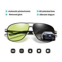 Load image into Gallery viewer, Pilot Sunglasses Polarized Men Photochromic Sunglasses Day Night Driving Fishing HD Glasses For Women
