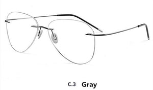 Pilot Ultra-light Memory Titanium Rimless Aviation Myopia Eyeglasses Optical Glasses Frame Men Spectacle Prescription Eyewear